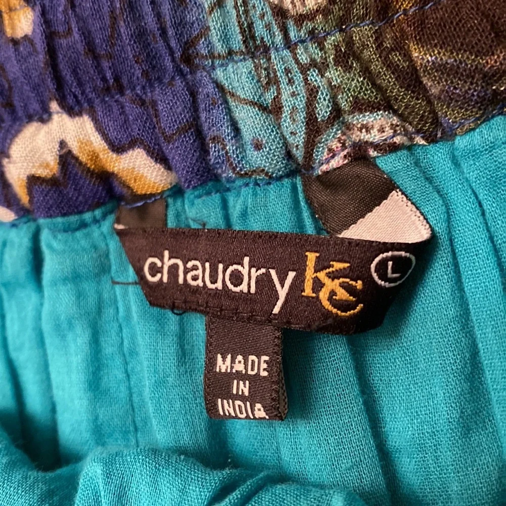 Chaudry Blue and Green Floral Maxi Skirt - Picture 3 of 5